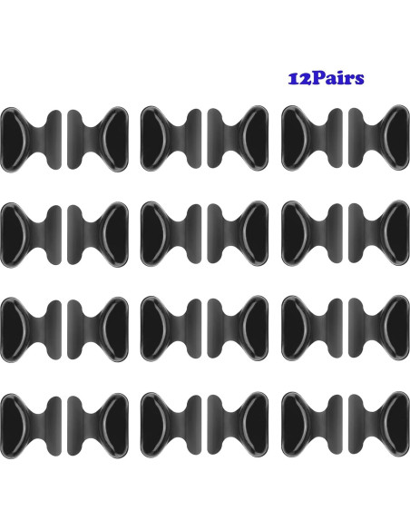 Almohadillas de Nariz Adhesivas Silicona Mariposa 12 Pares Negro 1.8mm Almohadillas de Nariz Adhesivas Silicona Mariposa 12 Pares Negro 1.8mm