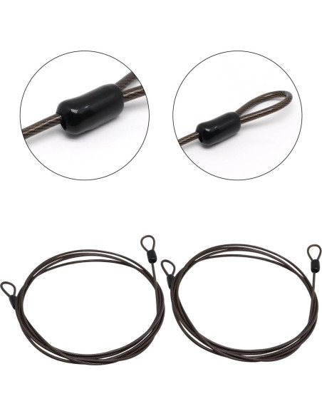 3 Cables de Seguridad 2.0m con Candado ZHMEINA Negro 3 Cables de Seguridad 2.0m con Candado ZHMEINA Negro