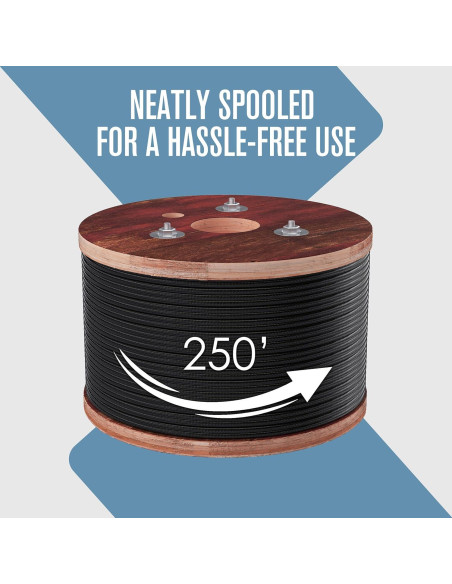 Cable de Alambre Recubierto Houseables 76.2m Negro 7x7 Cable de Alambre Recubierto Houseables 76.2m Negro 7x7