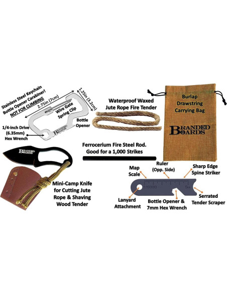 Kit de Inicio de Fuego Branded Boards 2-Pack con Cuchillo Kit de Inicio de Fuego Branded Boards 2-Pack con Cuchillo