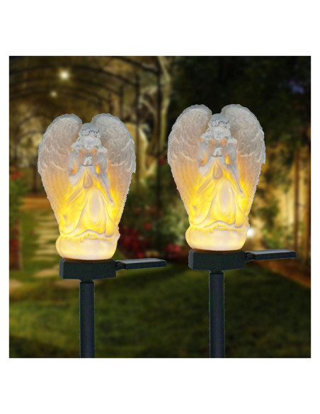 Luces de Jardín Solares SmilingTown LED Blanca Cálida 2 Piezas Luces de Jardín Solares SmilingTown LED Blanca Cálida 2 Piezas