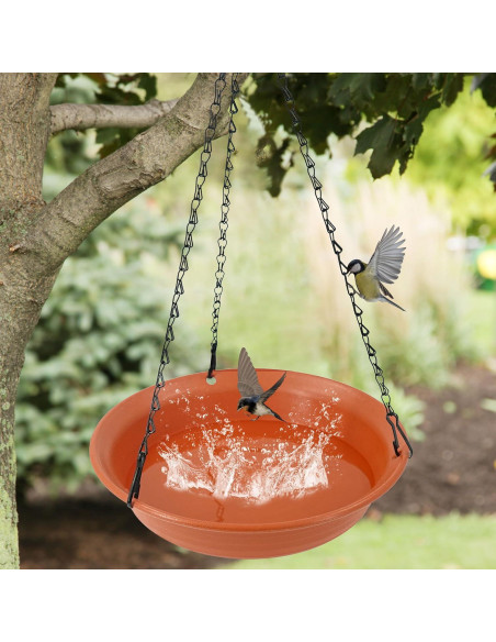 Baño de Aves Colgante Afrine 25.4 cm Terracota para Exterior Baño de Aves Colgante Afrine 25.4 cm Terracota para Exterior