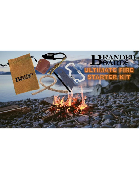 Kit de Inicio de Fuego Branded Boards 2-Pack con Cuchillo Kit de Inicio de Fuego Branded Boards 2-Pack con Cuchillo