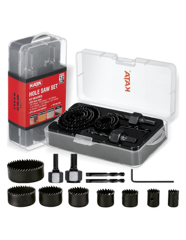 KATA Kit de Sierras de Corona 12 Piezas 19-64mm con Mandriles