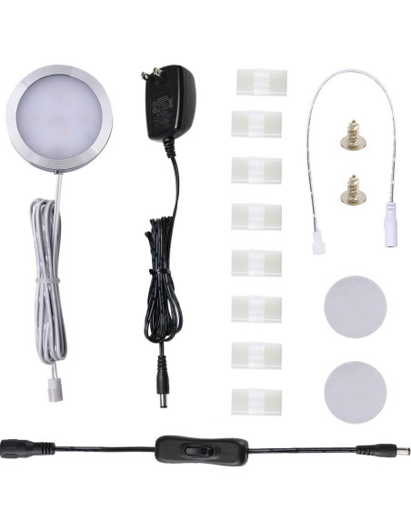 AIBOO Luz LED de Puck 12V Blanco Cálido para Gabinete AIBOO Luz LED de Puck 12V Blanco Cálido para Gabinete