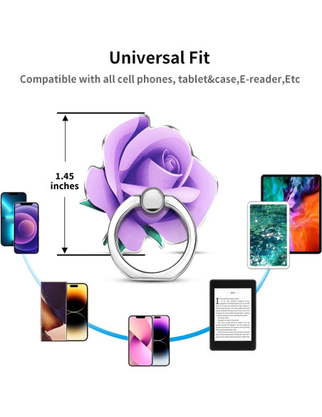 Soporte de anillo para teléfono celular TACOMEGE rosa MTPG-PU Soporte de anillo para teléfono celular TACOMEGE rosa MTPG-PU