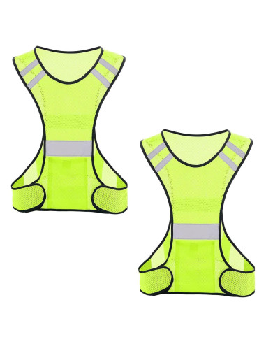 Chaleco Reflectante TCCFCCT Amarillo 2 Piezas para Correr