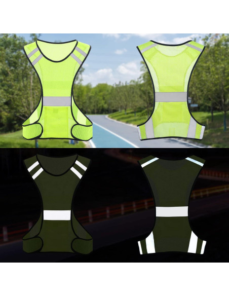 Chaleco Reflectante TCCFCCT Amarillo 2 Piezas para Correr Chaleco Reflectante TCCFCCT Amarillo 2 Piezas para Correr