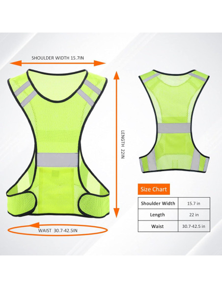 Chaleco Reflectante TCCFCCT Amarillo 2 Piezas para Correr Chaleco Reflectante TCCFCCT Amarillo 2 Piezas para Correr