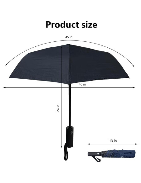 Paraguas Automático Plegable KASAN Negro 99 cm UV y Lluvia Paraguas Automático Plegable KASAN Negro 99 cm UV y Lluvia