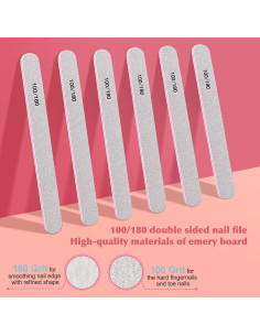 Kit de Cuidado de Uñas MORGLES 6 Archivos 6 Bloques 2 Cepillos 2