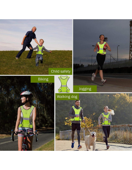 Chaleco Reflectante TCCFCCT Amarillo 2 Piezas para Correr Chaleco Reflectante TCCFCCT Amarillo 2 Piezas para Correr