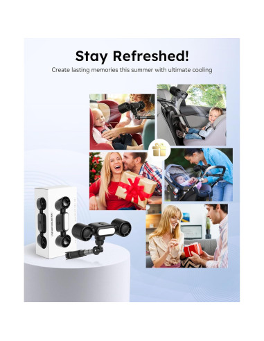 Ventilador de Coche FORYOU USB 3 Velocidades con Luz LED