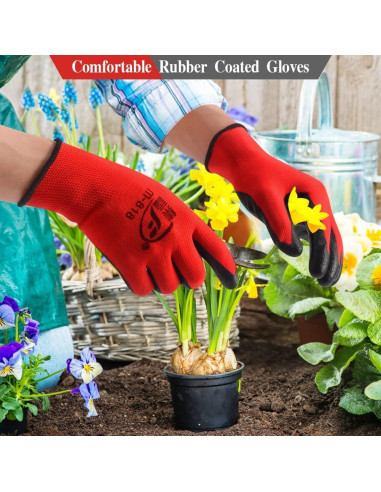 Guantes de Jardinería Goma 90 Pares Unisex 23 cm