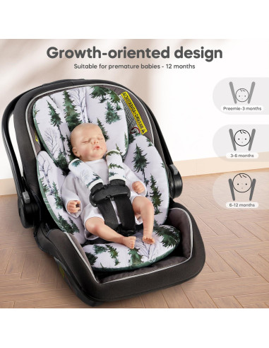 Inserto para Asiento de Auto Babybody Verde, Soporte Bebés