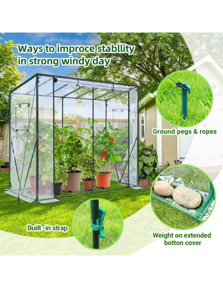 Invernadero Portátil Ohuhu para Tomates 199x77 cm con PVC Invernadero Portátil Ohuhu para Tomates 199x77 cm con PVC