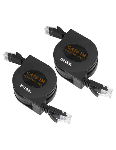 Cable Ethernet Retráctil Iskueal 1.0m Cat6 RJ45 Alta Velocidad