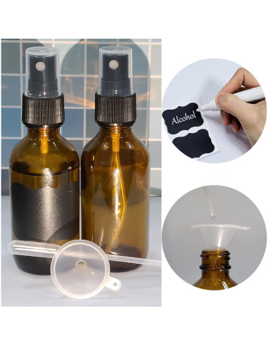 Botellas de Spray de Vidrio Ámbar 60ml LUFEVRM - 2 Paquete