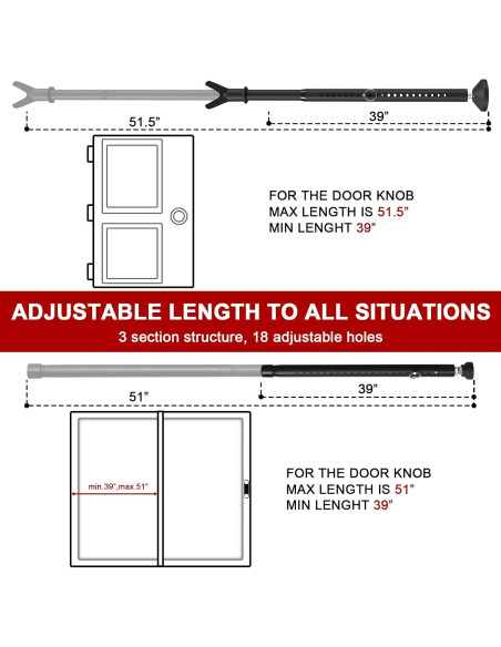 Barra de Seguridad Ajustable Keplrend para Puertas 99-135cm Barra de Seguridad Ajustable Keplrend para Puertas 99-135cm