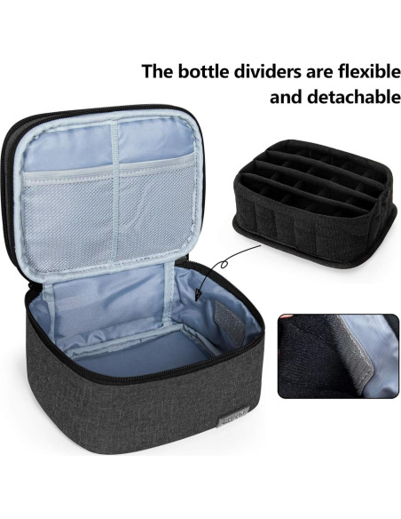 Bolsa Organizador de Aceites Esenciales LUXJA - 20 Botellas, Negro Bolsa Organizador de Aceites Esenciales LUXJA - 20 Botellas, Negro