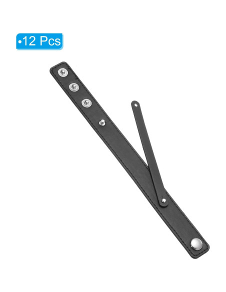 Correas de Pulsera Ajustables PATIKIL PU 20.5 cm Negro para DIY Correas de Pulsera Ajustables PATIKIL PU 20.5 cm Negro para DIY