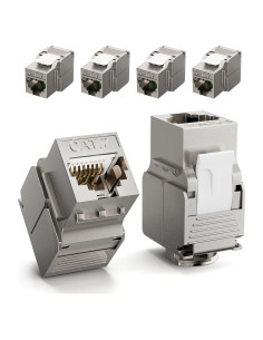 Paquete de 6 Jacks Keystone RJ45 Cat7 10Gbps 600MHz LEENUE