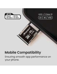 Tarjeta Micro SD 32GB Moment A1 UHS-I V10 Clase 10 Adaptador 2