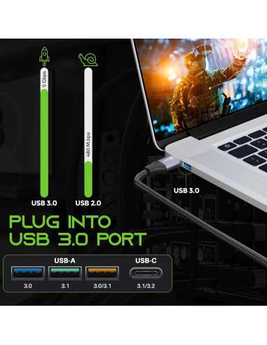 Cable de Extensión Activo USB 3.0 GEARit 6.1m A-Macho a A-Hembra