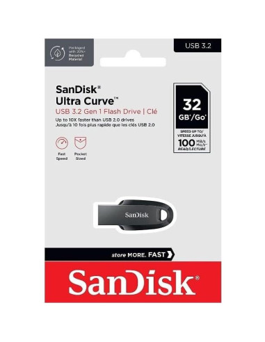 Conjunto 3 USB 3.2 SanDisk Ultra Curve 32GB + Lanyard GoRAM