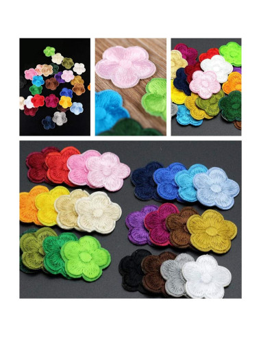 33 Piezas Parche de Hierro Bordado Flores MSCFTFB 3x3cm