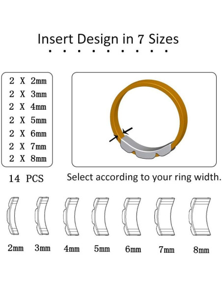 Ajustadores de Anillos Coopache - Kit 14 Piezas para Anillos Sueltos Ajustadores de Anillos Coopache - Kit 14 Piezas para Anillos Sueltos