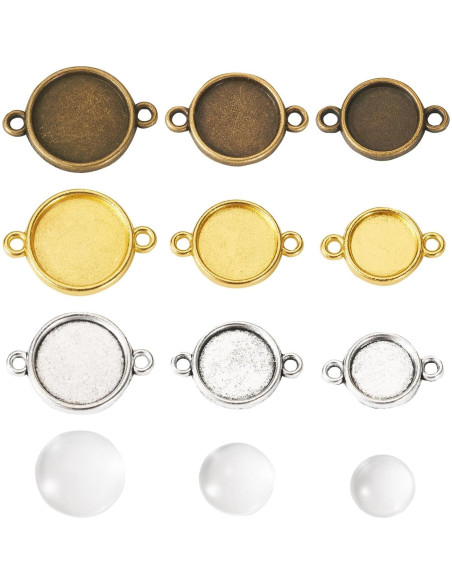 Set de Bandejas de Cabochón y Domos Transparentes Bestewelry Set de Bandejas de Cabochón y Domos Transparentes Bestewelry