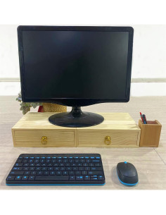 Caja de Almacenamiento de Madera Natural LONG TAO 1 Capa 2