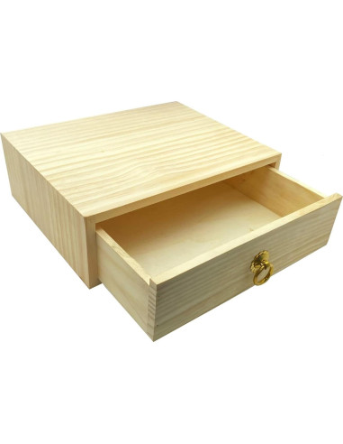 Caja de Almacenamiento de Madera Natural LONG TAO 1 Capa