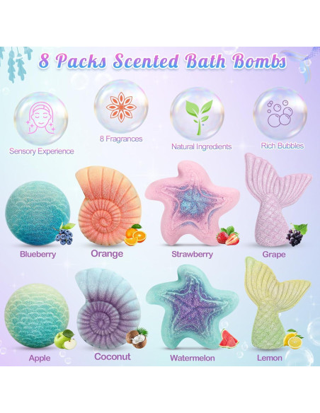 8 Bombas de Baño de Sirena Shangcai con Juguetes Sorpresa 8 Bombas de Baño de Sirena Shangcai con Juguetes Sorpresa