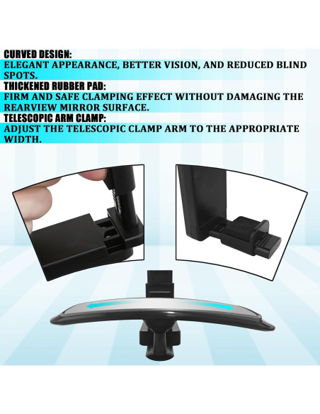 Espejo Convexo para Bebé QQWD Ajustable 360 Sin Puntos Ciegos Espejo Convexo para Bebé QQWD Ajustable 360 Sin Puntos Ciegos