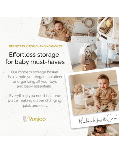 Caddy Organizador de Pañales Yunioo Ladrillo Algodón 35.5x22.9x17.8cm 2