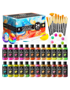 Juego de Pintura Acrílica Iridiscente VigorFun 40 Pcs 60ml