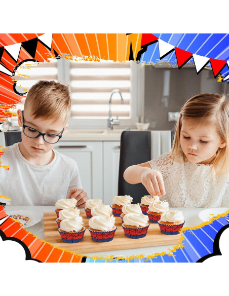 300 Forros de Papel para Cupcakes Reallnaive Rojo y Azul 300 Forros de Papel para Cupcakes Reallnaive Rojo y Azul