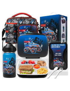 Set Caja Bento Niños Oruiji 5 Compartimentos + Botella 330ml