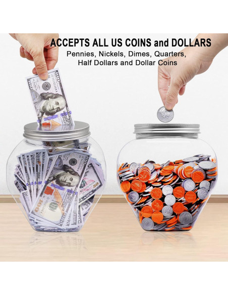 Tarro Grande para Monedas Mczxon de Plástico Claro 3.78L Tarro Grande para Monedas Mczxon de Plástico Claro 3.78L