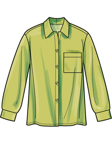Kit de Patrón de Costura Simplicity S9707 Camisas Tallas 4-12
