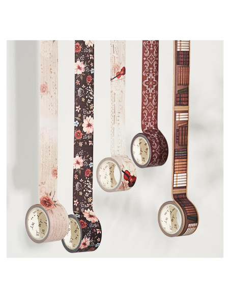 Conjunto de Cinta Washi WT Academia, 5 Rollos, 27mm x 5m Conjunto de Cinta Washi WT Academia, 5 Rollos, 27mm x 5m