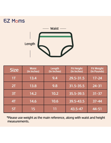 Cubierta de Pañal Reutilizable EZ Moms 1T para Niños