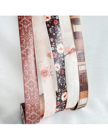 Conjunto de Cinta Washi WT Academia, 5 Rollos, 27mm x 5m