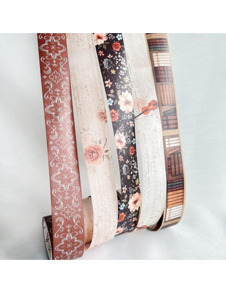Conjunto de Cinta Washi WT Academia, 5 Rollos, 27mm x 5m Conjunto de Cinta Washi WT Academia, 5 Rollos, 27mm x 5m