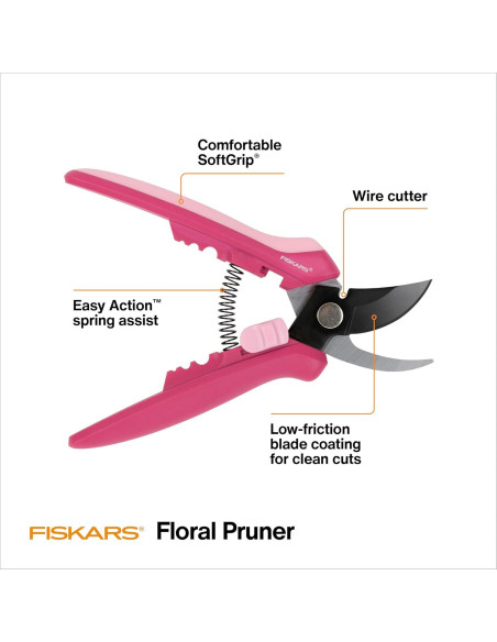 Tijeras de Podar Fiskars 1074380 - Bypass 1.27 cm Rosa Pétalo Tijeras de Podar Fiskars 1074380 - Bypass 1.27 cm Rosa Pétalo