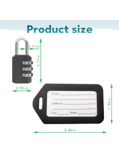 6 Candados de Combinación DUALCROWN + 6 Etiquetas de Viaje 2