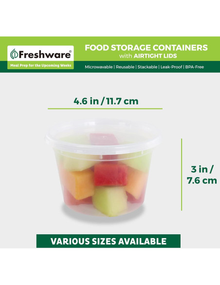 Contenedores de Almacenamiento Freshware 240 Pack 16 oz Apilables Contenedores de Almacenamiento Freshware 240 Pack 16 oz Apilables