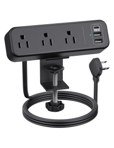 Regleta de Alimentación de Escritorio PAEWOK con USB-C 3 Tomas